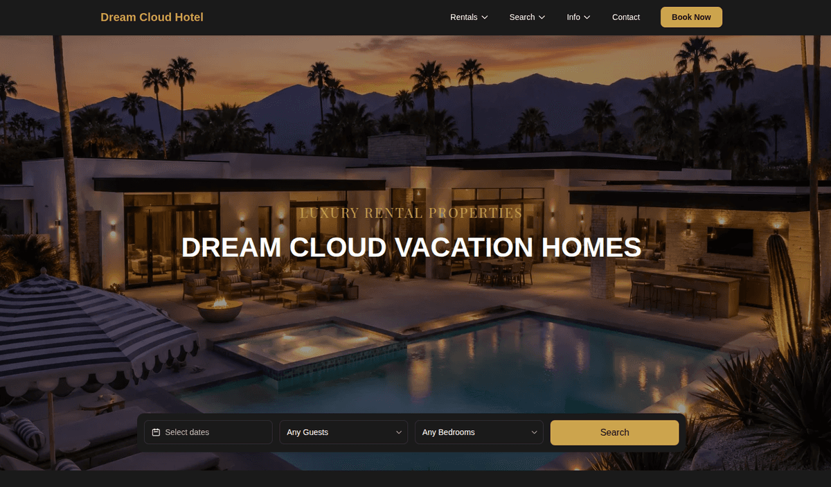 Example booking website